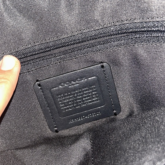 Coach Black Leather Tote with Signature Logo - Picture 12 of 12